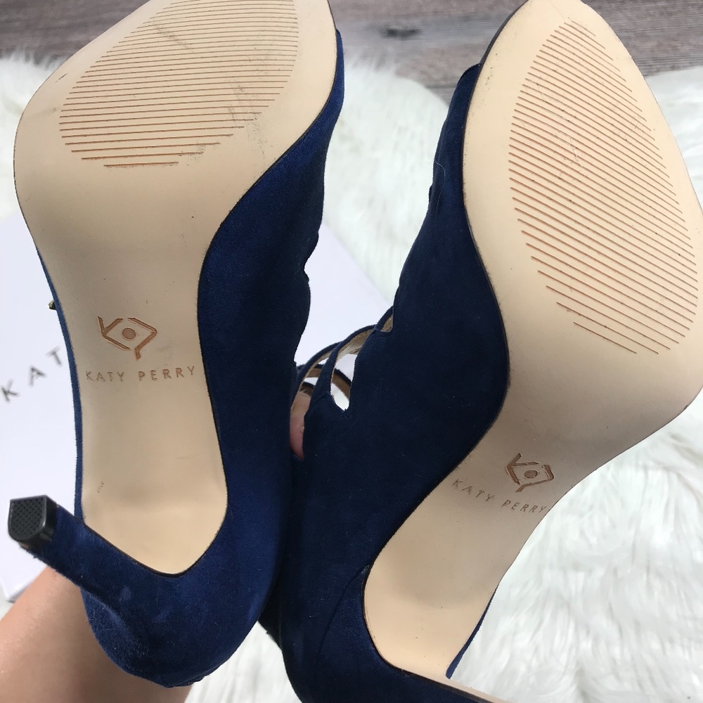 Katy Perry "THE SUEDE STELLA" Navy Gold Heel - Picture 8 of 8